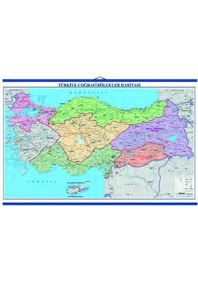 Türkiye Bölgeler Haritası Kaplamalı