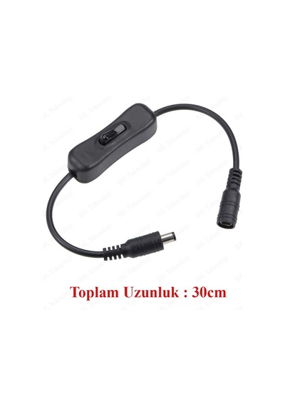 Açma Kapama Anahtarlı Dc 5.5x2.1 Mm Dişi-erkek Güç Kablosu