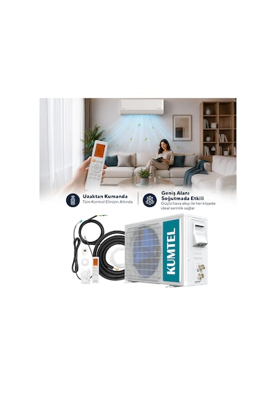 Kumtel Hinoki KMSAC-12 12.000 Btu A++ Inverter Duvar Tipi Split Klima Montaj Dahil