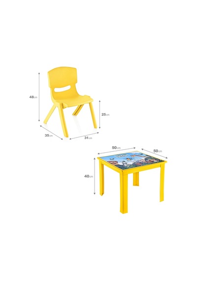 Fiore 2'li Set Çocuk Masa Sandalye Takımı Sarı Safari 1-3 Yaş Çok Renkli Fiore 2'li Set Çocuk Masa Sandalye Takımı Sarı Safari 1-3 Yaş Çok Renkli