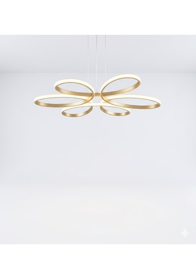Lzy Avize Store Yonca 6 Lı Eskitme Plafonyer Salon Mutfak Çocuk Odası Yemek Masası Ve Antre İçin Modern Led Eskitme - Gold