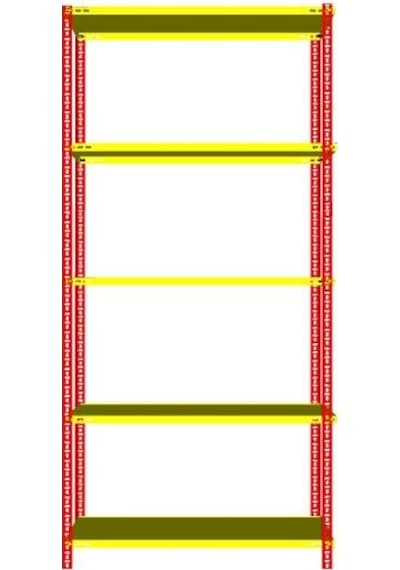 Sarı Kırmızı Taraftar Rafı - Taraftar Rafları 31x60 Cm-0.70 Mm-200 Cm Galvaniz