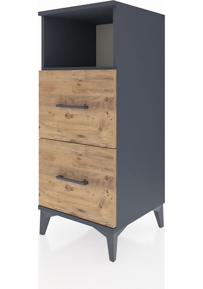 Hyperion Komodin Tek Raflı 2 Çekmeceli 44x44x106 Antrasit-çam Antrasit