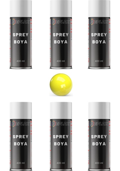 6 Adet Ral 1018 Çinko Açık Sarı Sprey Boya 400 Ml.