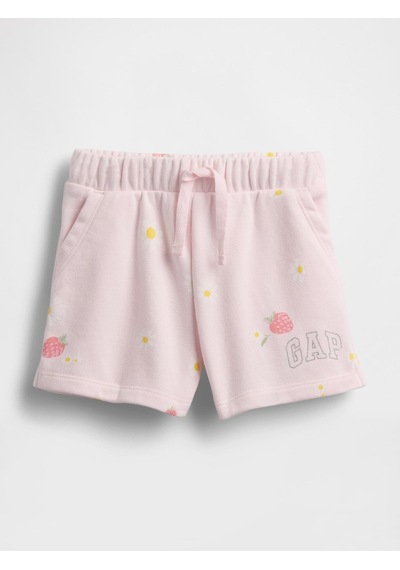 Gap Kız Bebek Logo Pull-on Fransız Havlu Kumaş Şort Pembe-2753