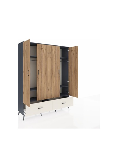 Hyperion Gardrop 6 Raflı 2 Çekmeceli 2 Askılı 176x44x221 Antrasit-çam/aytaşı Çam/aytaşı Hyperion Gardrop 6 Raflı 2 Çekmeceli 2 Askılı 176x44x221 Antrasit-çam/aytaşı Çam/aytaşı