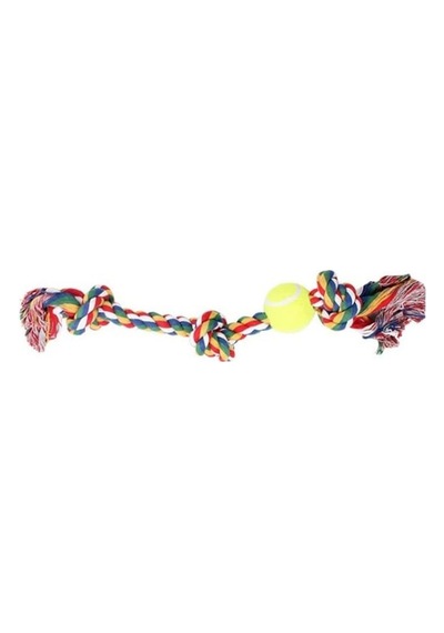 Pawise Üç Düğümlü ve Tenis Toplu İpli Köpek Oyuncağı 20 x 11 x 2 CM