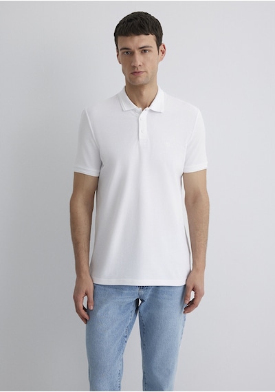 Mavi - Beyaz Polo Tişört 064946-27879 Beyaz