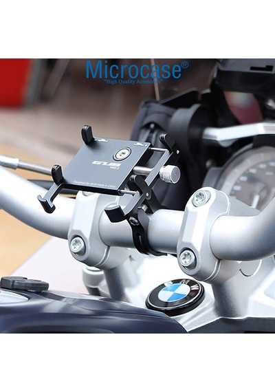 Microcase Pro 2 Alüminyum Ayarlanabilir Motosiklet Bisiklet Scooter Telefon Tutucu - Al5092 Siyah