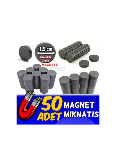 50 Adet Yuvarlak Mıknatıs Çok Amaçlı Süsleme Mıknatısı