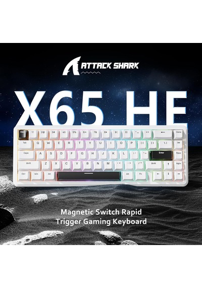 X65 He Manyetik Anahtarlı 65% Gaming Klavye 8000 Hz Ultra Hızlı Tepki, 0.01 Mm Rapid Trigger Hassasiyeti, Pbt Tu