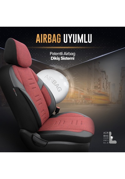 Throne Design Terletmeyen Keten Kumaş Ekstra Destekli Özel Tasarım Universal Oto Koltuk Kılıfı Tam Set