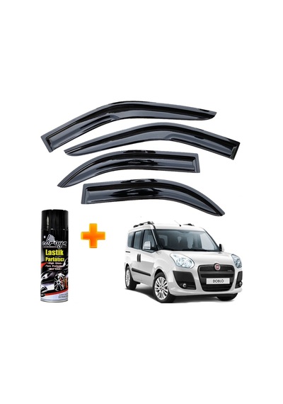 Fiat Doblo 2 Mügen Cam Rüzgarlığı 2010-2022 Arası 4 Lü Takım +500ml Lastik Parlatıcı