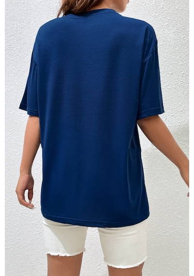 Green Angel Baskılı T-shirt Mavi