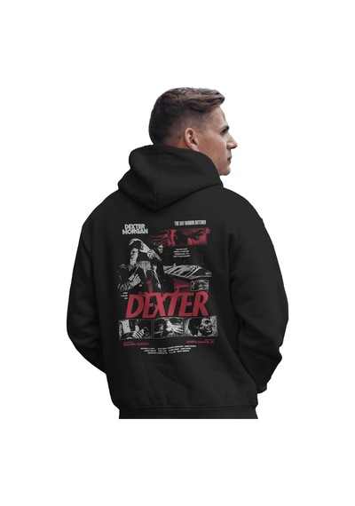 Sevbano Dexter Morgan Dizi Baskılı Unisex Oversize Premium Hoodie Sweatsh Siyah