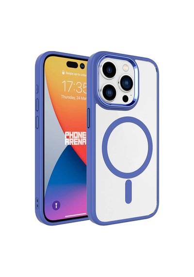 Apple Uyumlu  iPhone 15 Pro Max Kılıf Wireless Şarj Özellikli Zore Krom M-safe Silikon Kapak
