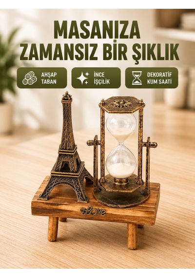 Ev, Ofis Ve Kafeler İçin Retro Ahşap Kum Saati Dekorasyonu Sarı 75967704