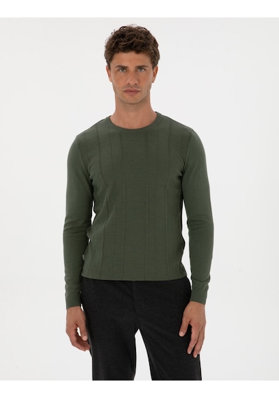 Pierre Cardin Erkek Koyu Haki Kazak /triko 50315584-vr111 Koyu Haki