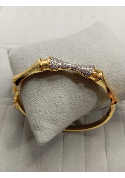 Zirkon Taşlı Gold Renk Kelepçe Bileklik Gold