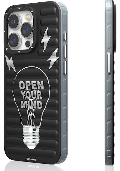 Apple Uyumlu iPhone 14 Pro  Kılıf Max Magsafe Şarj Özellikli Youngkit Open Mind Serisi Kapak Siyah