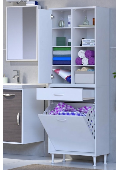 Eliusta Rule Sepetli Banyo/mutfak Dolabı 55 Cm Genişliğe Sahip 55x171x32,5 Cm Bir Sepetli Beyaz Dolap Beyaz Eliusta Rule Sepetli Banyo/mutfak Dolabı 55 Cm Genişliğe Sahip 55x171x32,5 Cm Bir Sepetli Beyaz Dolap Beyaz