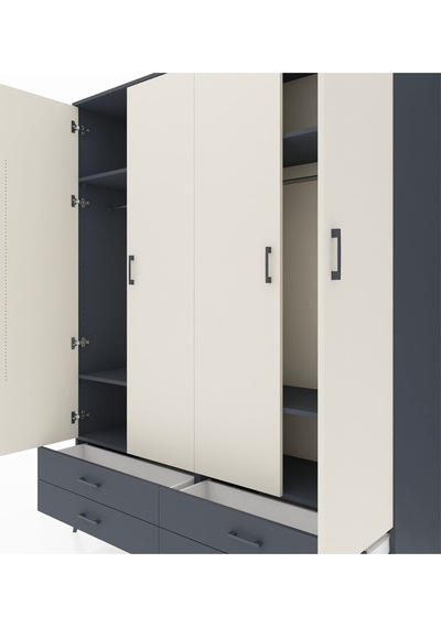 Hyperion Gardrop 6 Raflı 4 Çekmeceli 2 Askılı 176x44x221 Antrasit-aytaşı/antrasit Beyaz Hyperion Gardrop 6 Raflı 4 Çekmeceli 2 Askılı 176x44x221 Antrasit-aytaşı/antrasit Beyaz