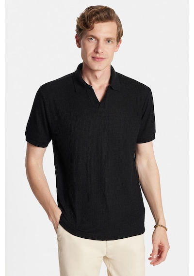 Tudors Erkek Slim Fit Dar Kesim Viskon Kumaş Desenli Düz Pike Düğmesiz Siyah Polo Yaka Tişört-34597 Siyah Tudors Erkek Slim Fit Dar Kesim Viskon Kumaş Desenli Düz Pike Düğmesiz Siyah Polo Yaka Tişört-34597 Siyah