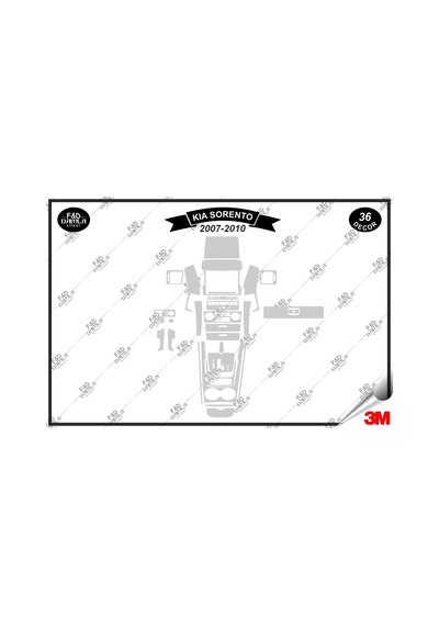 Kıa Sorento 2007-2010 Torpido Konsol Trim Göğüs Maun Kaplama Set 36 Parça Gümüş Renk
