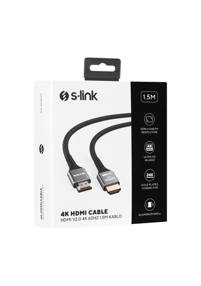 S-lınk Slx-hd4k015, 4k Uhd, Hdmı V2.0, 1.5mt. 60hz. Metal Uçlu, Kablo