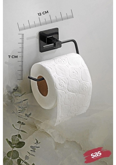 Sas Haus Kare Yapışkanlı Açık Tuvalet Kağıtlığı Wc Kağıtlık Tutucu Siyah Ks-001 Sku: Smg8690010190222 Diğer