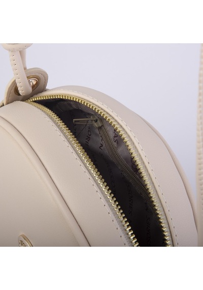 Nas Bag Kadın Yuvarlak Oval Yazlık Moda Çanta Krem Luna Krem