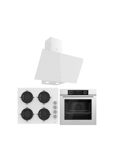 Fryart XE63CB-CS206-D078 Beyaz Cam Ankastre Set