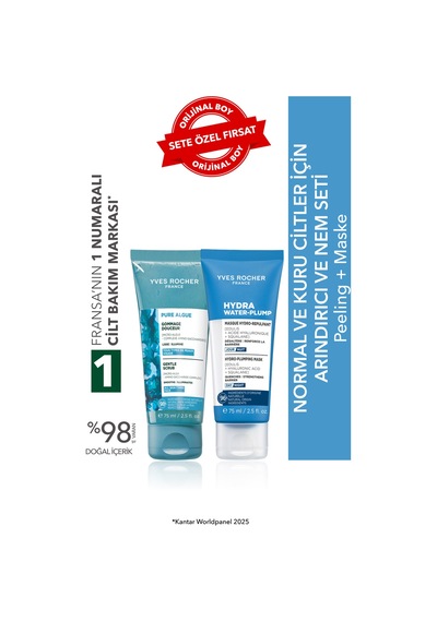 Yves Rocher Normal Ve Kuru Ciller İçin Arındırıcı Ve Nem Seti- Peeling 75 Ml- Maske 75 Ml