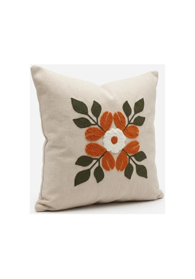 Punch Nakış Kırlent Kılıfı 2 Li 40 Cm X 40 Cm Açık Kahverengi