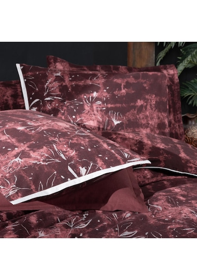 Doryana King Size Battal Boy %100 Pamuk Flanel Pazen Nevresim Takımı Bordo Kahverengi