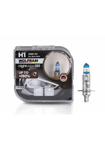 H1 Ampul Performans Ampulü +%150 Fazla Işık Ve %20 Beyaz Işık 12v