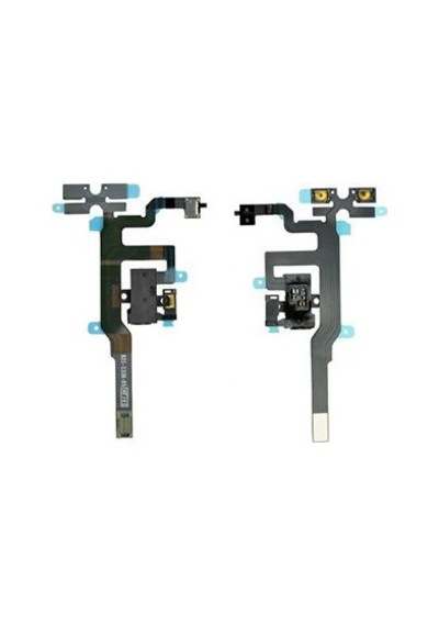 Apple iPhone Uyumlu  4s Yan Ses Volume Kulaklık Soket Flex Filmi Siyah