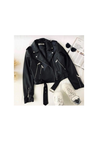 Cb Candybia Siyah Biker Suni Deri Ceket Siyah Siyah