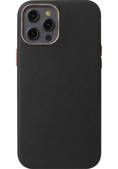 Apple Uyumlu iPhone 12 Pro Kılıf Zore Leathersafe Wireless Kapak Siyah