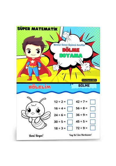 Birinci-ikinci Ve Üçüncü Sınıflar Süper Matematik Böl-boya