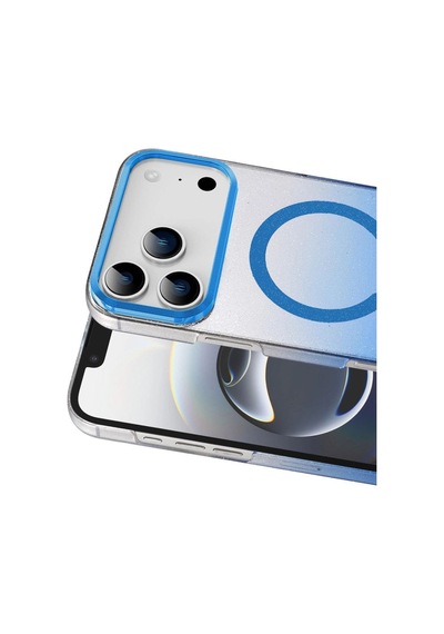 Apple iPhone Uyumlu   17 Pro Glossy Magsafe Kapak - Mavi