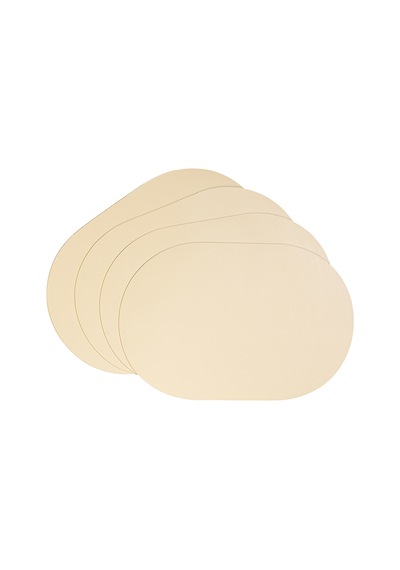 Home Wave 4'lü Bej/taş Renk Suni Deri Amerikan Servis Set 45 X 30 Cm Bej