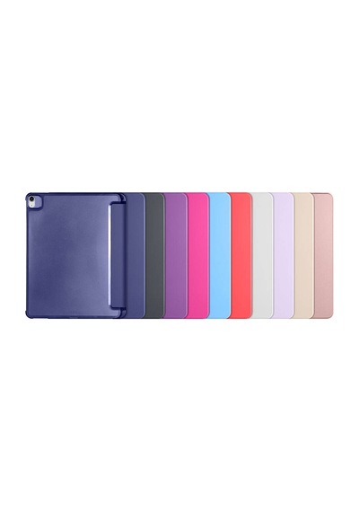 İpad Air 10.9 2022 5.nesil A2588-a2589-a2591 Uyumlu Kalem Bölmeli Smart Cover Standlı 1-1 Tablet Kılıfı - Siyah - T32979