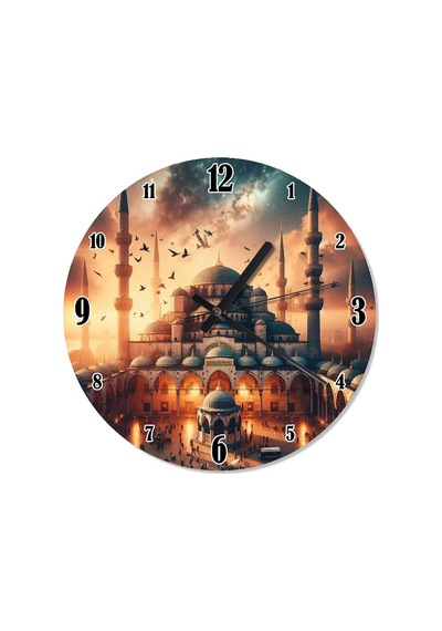 İstanbul Eminönü Camii Sessiz Duvar Saati Çok Renkli