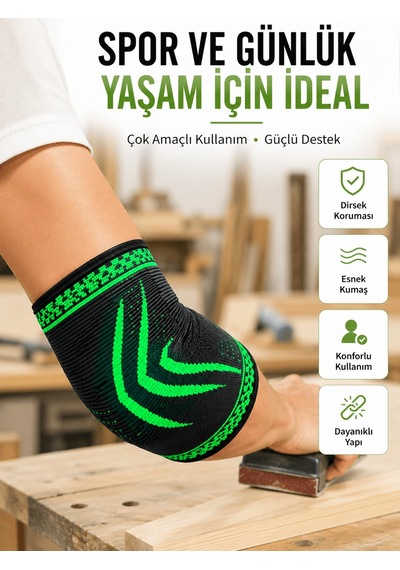Dirsek Destekliği Kompresyonlu Elastik Spor Dirsek Koruyucu Günlük Kullanım İçin Altın