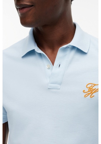 Tommy Hilfiger Th Erkek Script Regular Mavi Polo Yaka T-shirt-16265