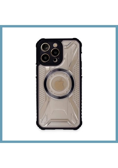 Bezos İphone 14 Pro Max Uyumlu Kılıf Prag Magneticsafe Kapak - Siyah Mbt06