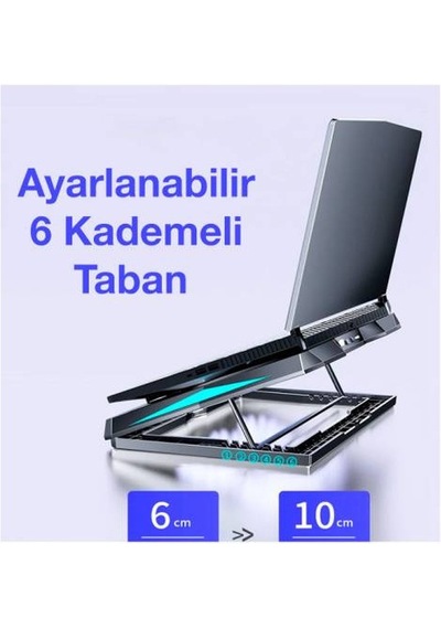 Coofbe 6 Fanlı 18" Ultra Sessiz Laptop Soğutucu Stand