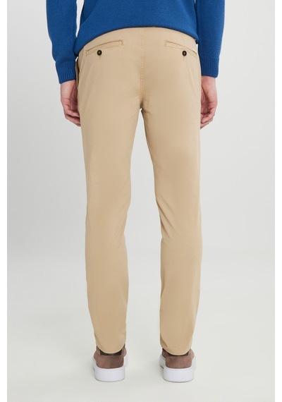 AC&Co / Altınyıldız Classics Erkek Bej Comfort Fit Rahat Kesim Pamuklu Esnek Armürlü Yan Cep Pantolon Bej