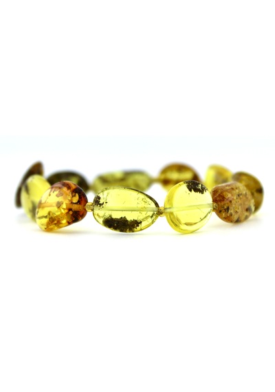 Kehribar Bileklik Amorf Tasarım Ambergold Blk23-142 Çok Renkli